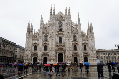 Milán bajo la lluvia