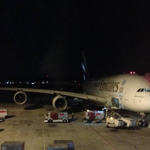 Avión de la Emirates. Bye Bye, Bali!!